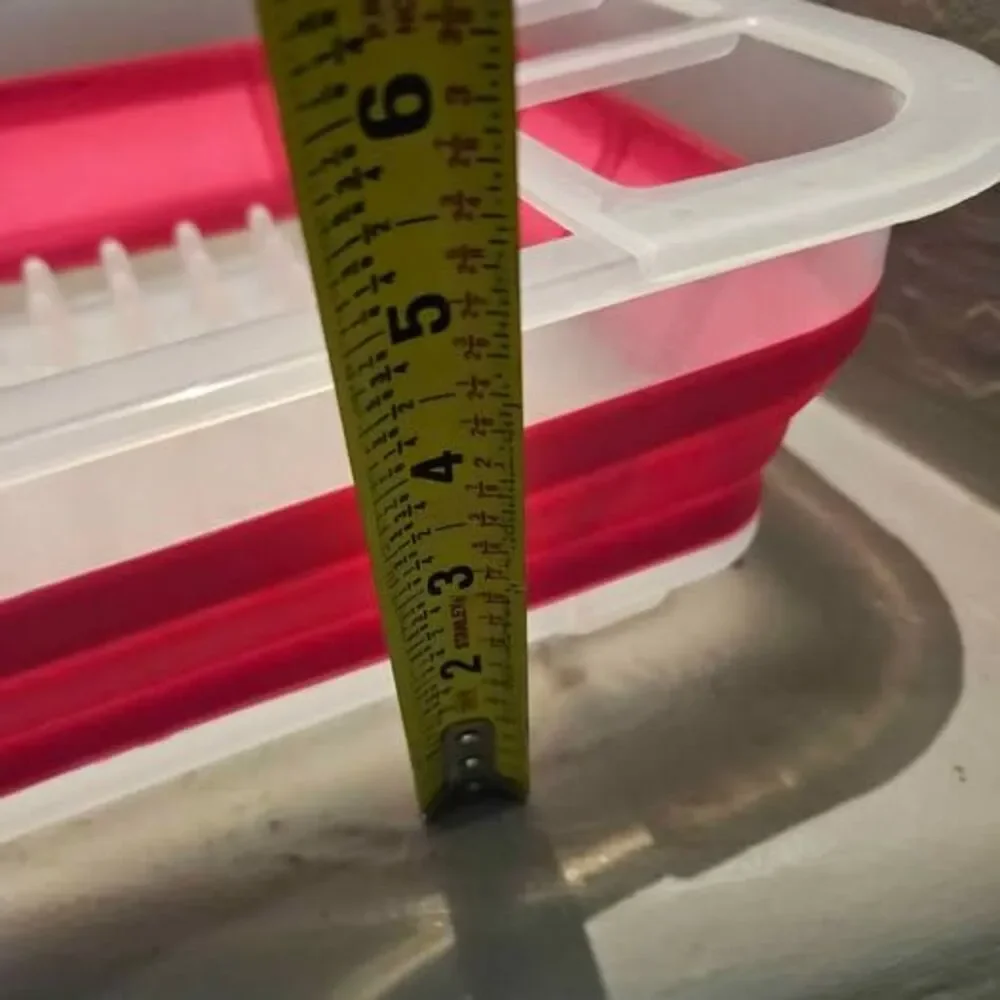 Collapsible Pink Dish Strainer 14